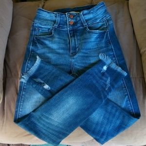 High rise distressed kancan jeans